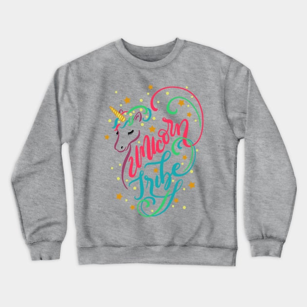 Unicorn Tribe Unicorn Friends Magical Girls Club Crewneck Sweatshirt by DoubleBrush